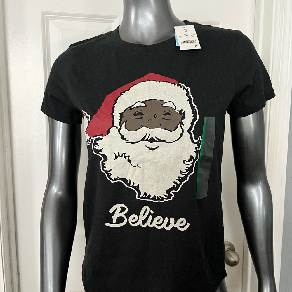 Zoe + Liv Black Santa Claus Believe Tee